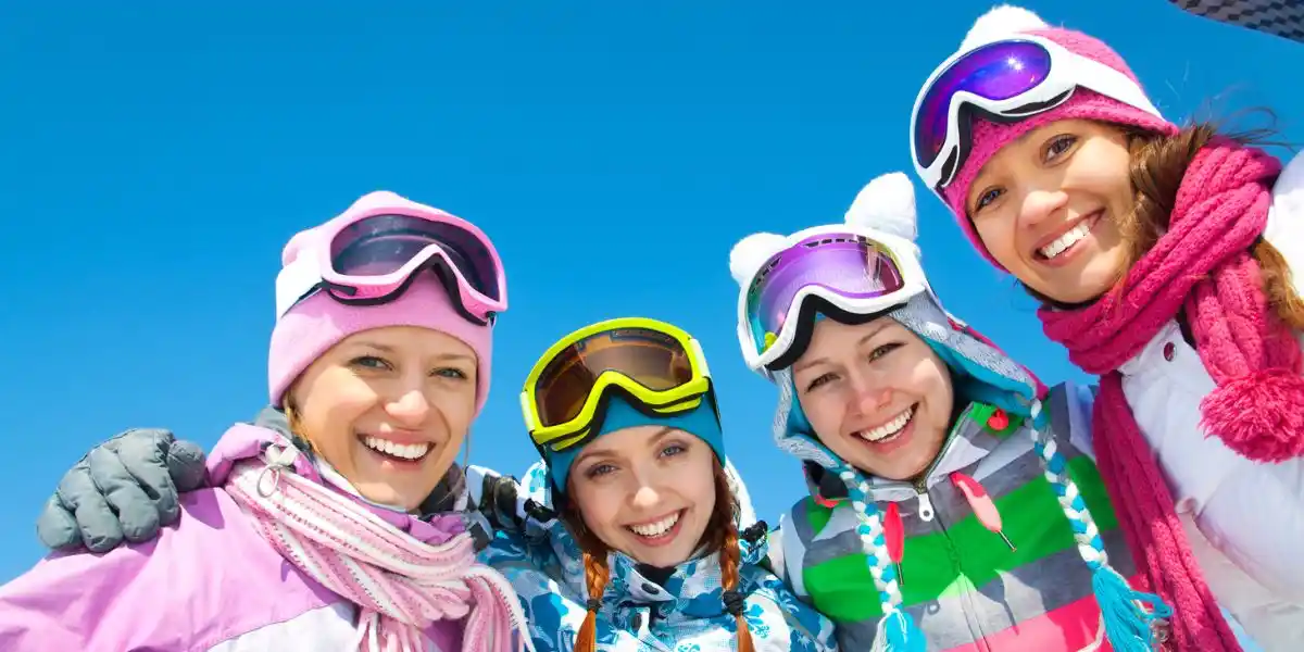 girls skiing holiday