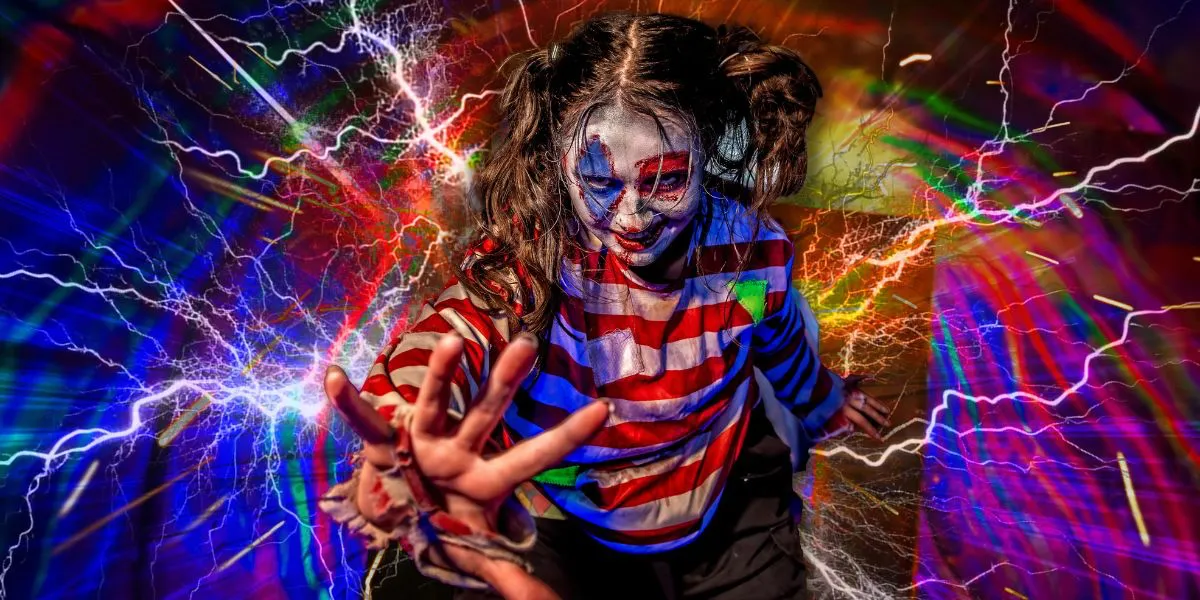 scary girl in red & white striped top tulleys shocktoberfest 2025