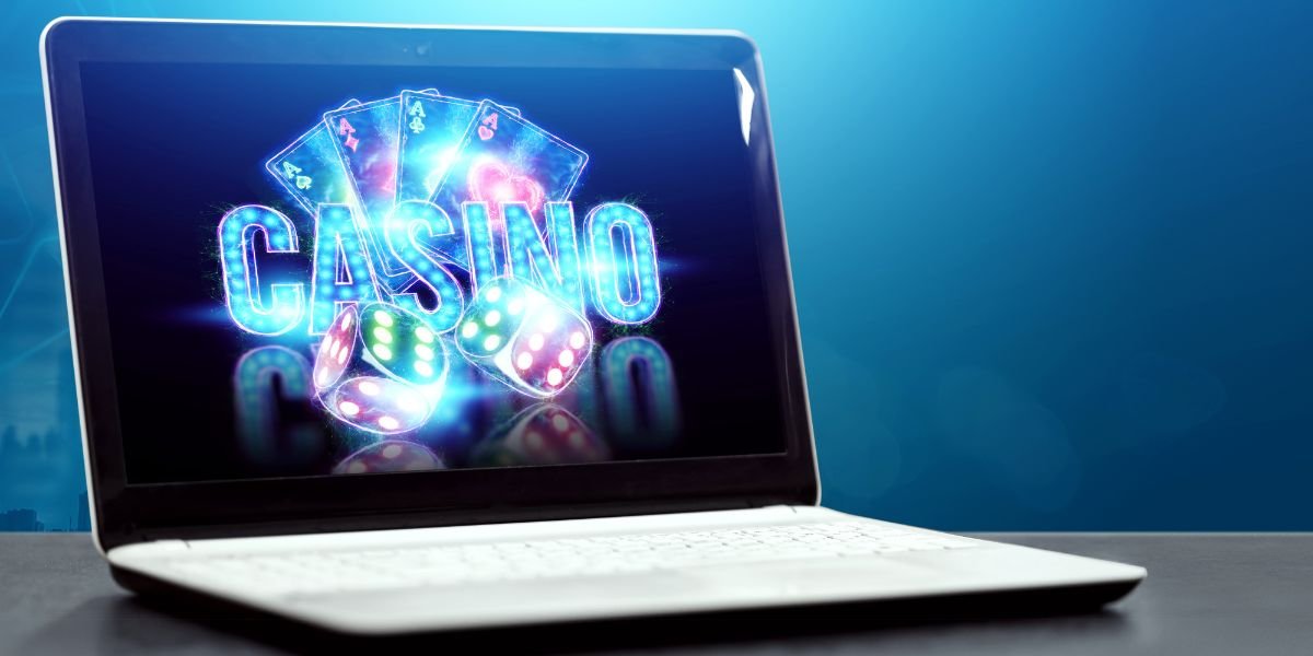online casino showing on a laptop screen