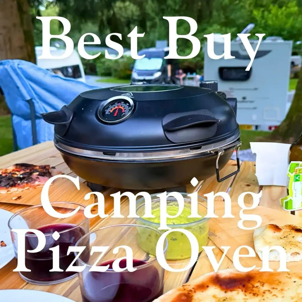 image of a pizza oven in a camping setting