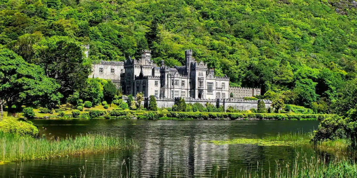Kylemore Abbey a Benedictine monastery founded in 1920 on the grounds of Kylemore Castle, in Connemara, County Galway, Ireland.