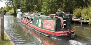 a canalboat on the canal in newbury berkshire