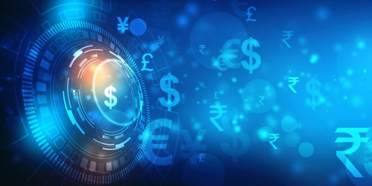 digital looking image of money symbols