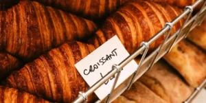 close-up of a croissant