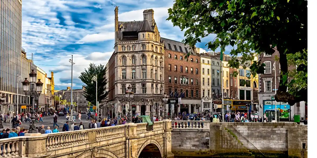 Dublin Ireland. A view across the The Liffey in the fair city of Dublin, Ireland.