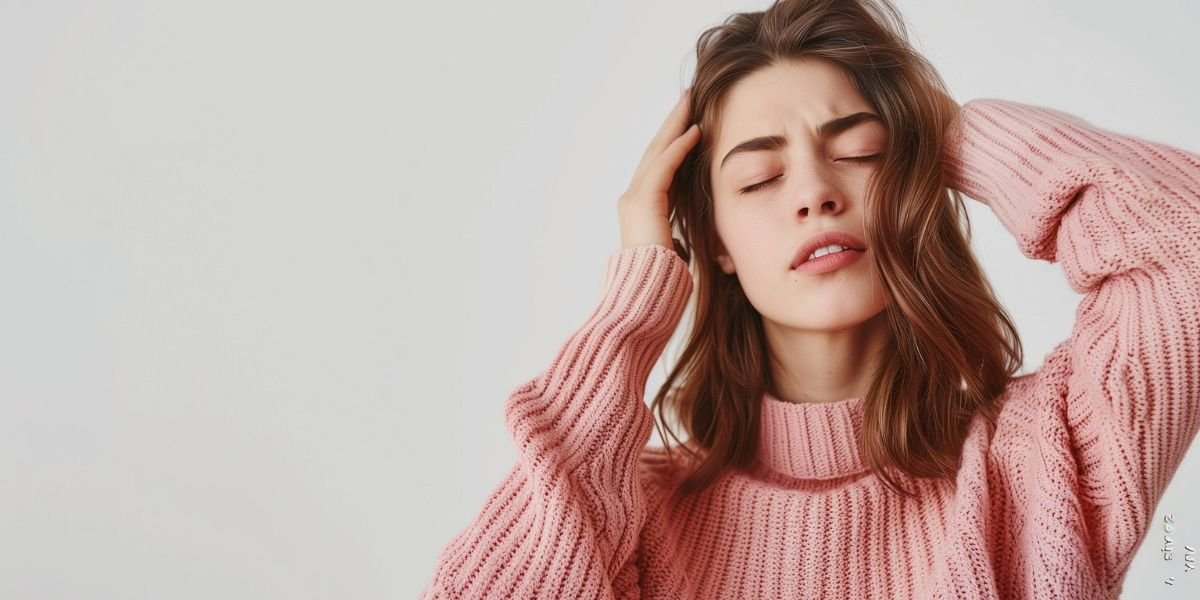 stressed out woman anticipates herpes breakout