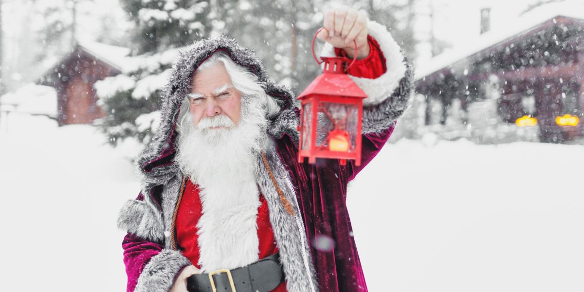 father christmas in the snow