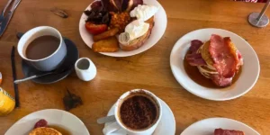 food at love2stay shrewsbury, laid out on a table