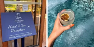 drink by the pool at Manor House Spa
