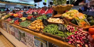 fresh vegetables at the market stall