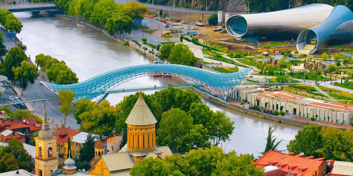 View of the bridge in Tbilisi