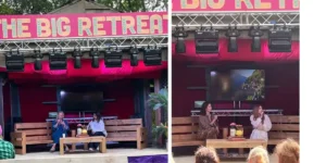 on stage at the big retreat