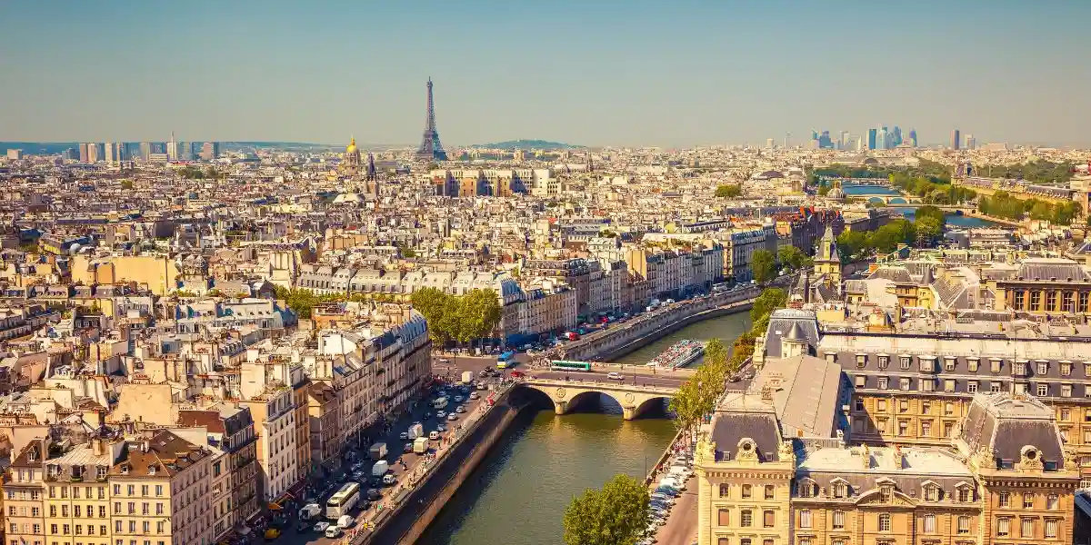 aerial view of Paris