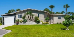 holiday home and palm trees
