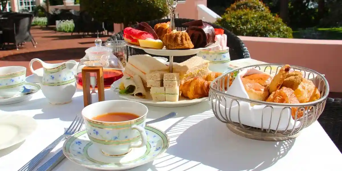 an afternoon tea laid out on the table near portsmouth and southampton