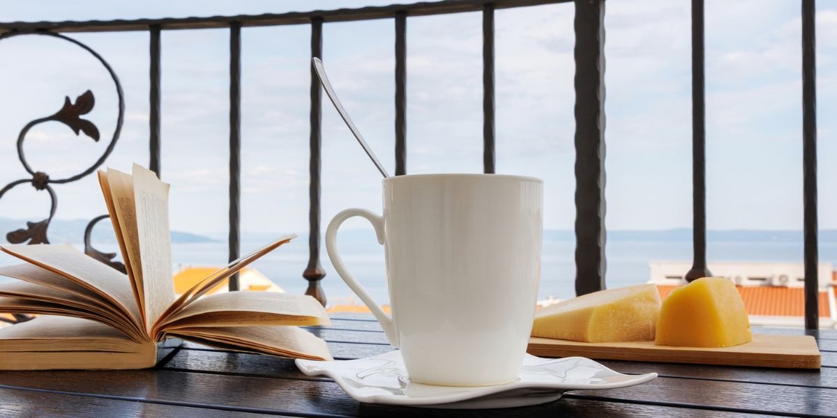 Coffee and a book on the balcony