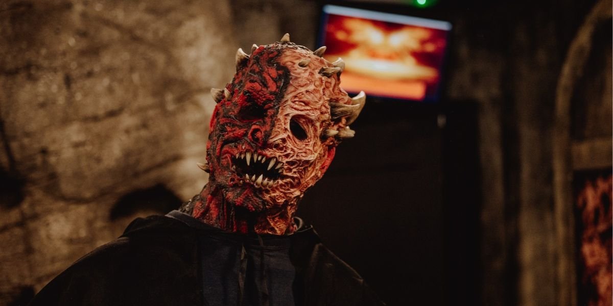 halloween character with spiky teeth and scary face
