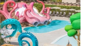 a slide shaped as an octopus in mallorca in october