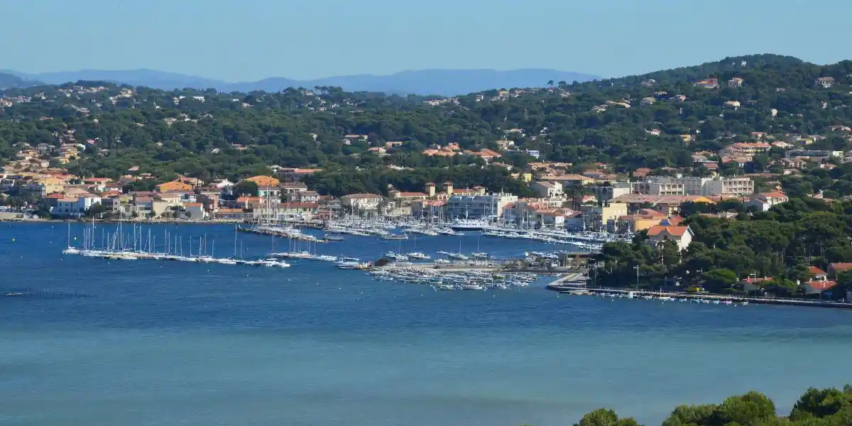 A picturesque harbor with yachts docked in the south of france