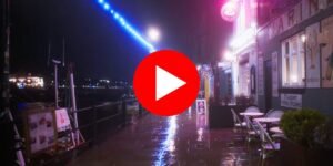 Whitby as someone explores the town at night